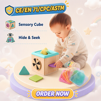 Scatola di Fazzoletti Usa e Getta Unisex per Bambini 2-4 Anni, in Legno per Alimenti, Tipo Auto, Giocattolo Sensoriale Montessori