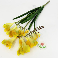 Fleurs artificielles de freesia en soie multi-couleurs, aspect naturel, pour la décoration de mariage et de table à la maison (vente en gros)