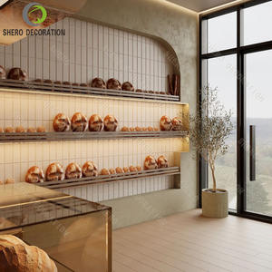 Comptoir de présentation pour boulangerie, design personnalisé, vitrine de luxe avec porte en verre, meuble de boulangerie durable - Product Image 4