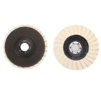 Disque à lamelles en feutre de laine 4'' (100 mm) – Meule de polissage souple pour meuleuse d'angle, finition miroir sur acier inoxydable et aluminium