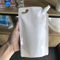 En stock 500ML 1L 5 litres d'eau pour boisson jus de fruit boisson liquide sac d'emballage en plastique pochette à bec verseur debout avec poignée