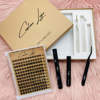 Kit de Cils en Grappes Épais et Longs (18MM, 20MM) Super Volumineux à Marque Blanche, en Gros, avec Miroir