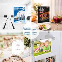Support de table transparent en forme de T, style moderne, réutilisable, pour cadre photo polyvalent et porte-panneau