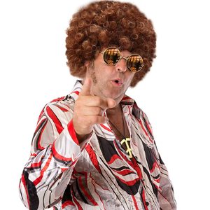 <span class=keywords><strong>Disfraz</strong></span> Retro Hippie <span class=keywords><strong>Disco</strong></span> con Peluca <span class=keywords><strong>Afro</strong></span>, Gafas y Collar de los Años 60 y 70 para Halloween, Carnaval, Fiesta, <span class=keywords><strong>Disfraz</strong></span> de Soltero AL047-W - Product Image 2