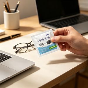 <span class=keywords><strong>Lingettes</strong></span> humides anti-buée pour <span class=keywords><strong>lunettes</strong></span>, emballées individuellement, qualité OEM ODM, idéales pour les voyages et le bureau - Product Image 1