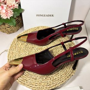 Chaussures pour femmes à talon bas tendance 2025, couleur rouge, avec embout en acier, pointures 34-43 - Product Image 6