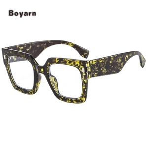 Boyarn Tendance Fleur En <span class=keywords><strong>Plastique</strong></span> Lunettes Cadres Pour Femmes Carré Anti Lumière Bleue Lunettes Oversize Optique Lunettes Usine - Product Image 6