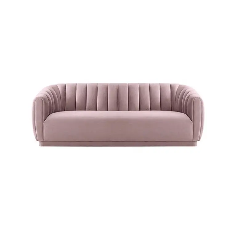 Desain Modern Nordic Mewah Ins Beludru Merah Muda Italia Sofa Ruang Tamu Sofa