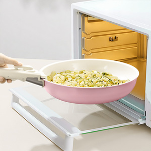 Set di <span class=keywords><strong>pentole</strong></span> da 15 pezzi coreano senza fumo in alluminio con manico staccabile, coperchio in vetro trasparente e wok con fondo a induzione - Product Image 5