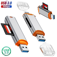 USB 3,0 Tipo-C SD TF Lector de tarjetas USB3.0 Tipo C Lector de tarjetas multipuerto multifuncional Adaptador de unidad flash para PC teléfono móvil