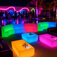 Table de bar LED commerciale avec seau à glace intégré, étanche, à couleurs changeantes, lumineuse, pour bars, discothèques et événements