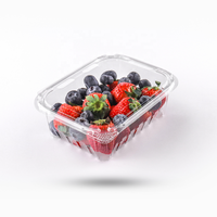 Kotak Kemasan Plastik Clamshell Murah untuk Buah Segar Stroberi dan Blueberry