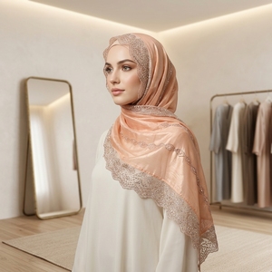 Velo Metálico Africano con Piedras, Pañuelos Étnicos, Chales Musulmanes, Hijab Kashka Brillante, <span class=keywords><strong>Precio</strong></span> de Fábrica al por Mayor, Dubai - Product Image 6