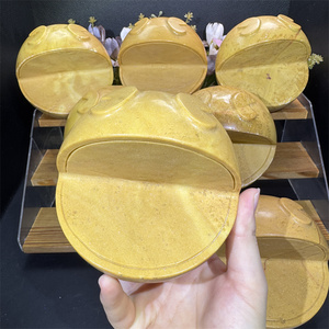 Scultura Artigianale in Giada Gialla Naturale <span class=keywords><strong>di</strong></span> Alta Qualità a Forma <span class=keywords><strong>di</strong></span> <span class=keywords><strong>Pac</strong></span>-<span class=keywords><strong>Man</strong></span>, Pietra Curativa per Regali Familiari - Product Image 2