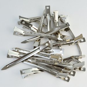 12 pinces à bec de canard en métal antirouille, pinces crocodiles latérales pour la <span class=keywords><strong>coupe</strong></span> de cheveux, la teinture et le maquillage, pinces pour franges - Product Image 5