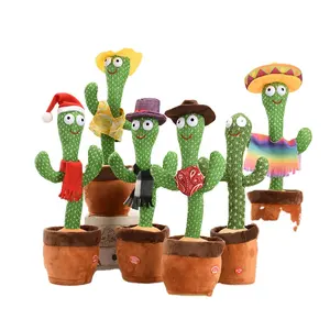 Peluche DANCING CACTUS avec lumière LED ET ENREGISTREUR VOCAL jouets en peluche pour le plaisir 35CM