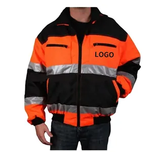 Hi Vis Visibility Winter Bomber Security Work Road Traffic Reflective Safety Jackets for Mens