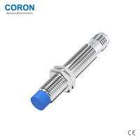Capteur de Proximité Inductif CORON CLJ-A8-2ANA-B M8 Non Blindé 2mm NPN NO 10-30VDC Détection Métallique Type Prise 3 Broches Cuivre-Nickel
