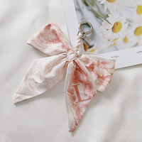 Nouvel Arrivage Porte-clés Fille Tendance avec Nœud en Foulard de Soie, pour Sac et Voiture, Pendentif pour Femme
