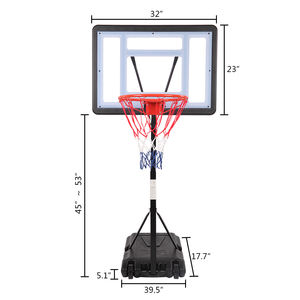 <span class=keywords><strong>Piscine</strong></span> portable mobile en PVC avec panneau arrière transparent, support <span class=keywords><strong>de</strong></span> <span class=keywords><strong>basket</strong></span>-ball (hauteur <span class=keywords><strong>de</strong></span> réglage du <span class=keywords><strong>panier</strong></span> 1,15 m-1,35 m) Modèle 13290080 - Product Image 4