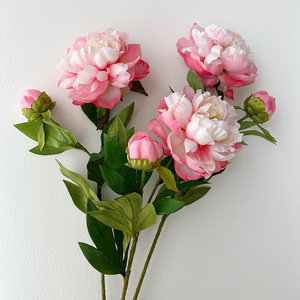 Bouquet de fleurs artificielles en soie de pivoine, style chinois, décoration d'intérieur, arrangement de table pour salon - Product Image 4