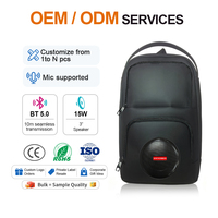 Haut-parleur sac à dos avec prise en charge USB 5.0/TF/AUX/MIC, éclairage LED RGB, utilisation extérieure, double mode pour téléphone portable et ordinateur