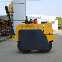 Compacteur d'asphalte mini à double tambour vibrant, à moteur essence, portatif, pour travaux routiers
