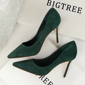 Big Size 42 43 Sepatu Wanita Sexy Fashion Suede Leather Dress Pumps Women Pencil Heels for Ladies <b>Shoes</b> - Product Image 3