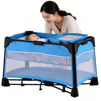 Lit de bébé pliable avec auvent pare-soleil, berceau portable, lit d'appoint pour bébé, parc pour enfants en maille respirante, lit de bébé pour l'extérieur