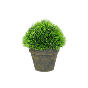 Mini Planta Artificial de Agujas de Pino en Maceta, Bola de Césped Verde Artificial, Bonsái Navideño de Material PE, Multipieza para Escritorio, Estante, Oficina - Product Image 1