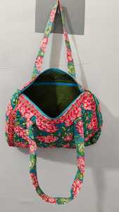 Sac de voyage en coton fait main, matelassé, à fleurs, pour femme, lot de 2 (un petit et un grand) - Product Image 6
