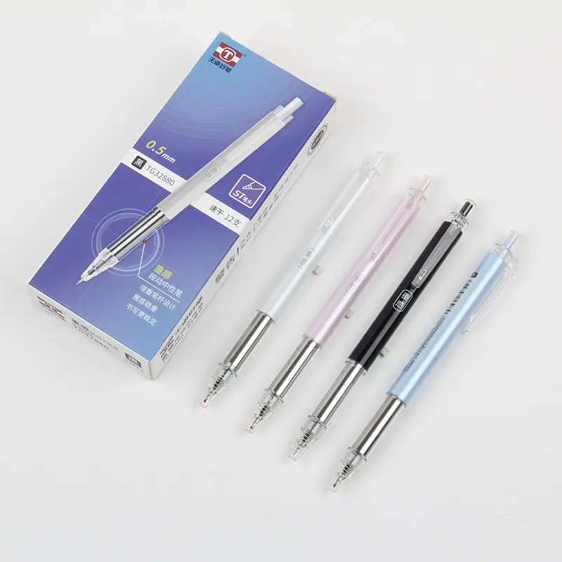 Bolígrafo de Gel de plástico con logotipo personalizado de oficina profesional, bolígrafo de Gel con agarre de Metal Liquid-nk de 0,5mm, diseño de bolígrafo que aumenta el peso