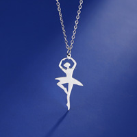 Collier personnalisé, bijoux de gymnastique, bijoux de ballet pour ballerine, danseuse, gymnaste, collier de gymnastique rythmique, bijoux de sport en acier inoxydable