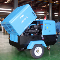 Compresseur d'air diesel portable à vis ZIQI 41KW 55HP 185CFM, machine remorquable 7Bar 8Bar pour forage de roche et de puits