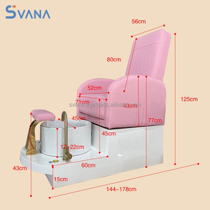 Sillón de Pedicura Moderno Reclinable Eléctrico con Sistema de Jets sin Tuberías, Lámpara LED de 7 Colores, Bañera de Hidromasaje y Drenaje Automático para Uñas - Product Image 4