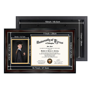 <span class=keywords><strong>MAIAN</strong></span> Marco de fotos de graduación personalizado Marcos de diploma Marcos de Certificado universitario con o sin caja de borla - Product Image 3
