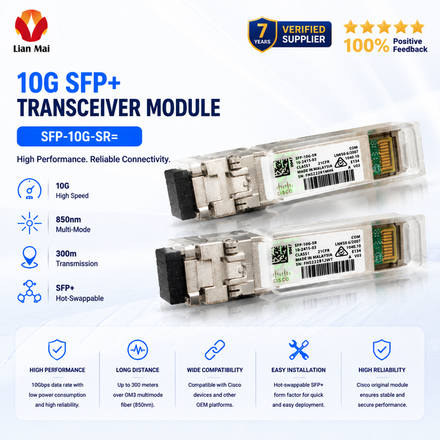 Cisco 10G SFP LC Connector Optical Transceiver Module SFP-10G-SR= New in Stock
