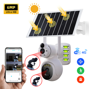 2k 4k ống kính kép thông minh Wifi 4G LTE 360 PTZ không dây ngoài trời cctv camera nhà năng lượng mặt trời Camera an ninh Hệ thống máy ảnh - Product Image 2