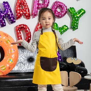 Nouveau design <span class=keywords><strong>Tablier</strong></span> de cuisine pour enfants, garçons, filles, jaunes, mignons et amusants, à la mode - Product Image 1