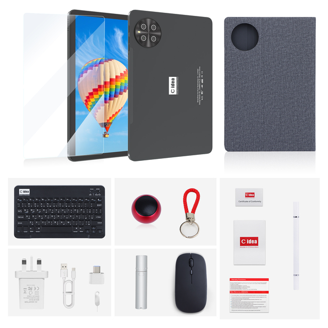 C idea OEM 10.1 Inches Tablet 1TB Storage Quad Core Dual Camera Android 15.0 WIFI Dual SIMTablet  with Keyboard CM88 00Plus