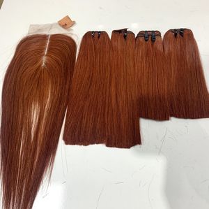 Extensions de cheveux humains 100% vietnamiens, lisses, couleur brun auburn, cheveux doublement tirés pour femmes noires - Product Image 2