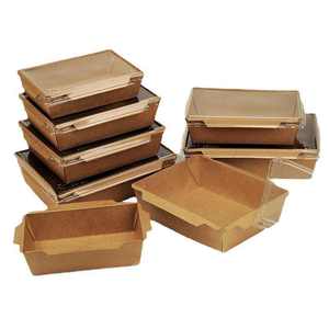 Biodegradable Custom Logo Printed Leakproof Restaurant Bento Lunch Kraft Paper Square Sushi <b>Box</b> - Product Image 6