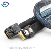 SFF-8643 Mini SAS HD 36pin Ke Slim SAS SFF-8654 4i 38pin Kabel Target Data Server Host 0.5M 1M
