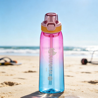 Bouteille d'eau amusante anti-fuite avec options de parfum et paille pour adultes, camping, école, gym, sport, bureau, cyclisme - Boisson directe