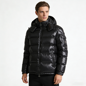 Veste d'hiver chaude et imperméable pour homme, de haute qualité, à capuche, décontractée, avec fermeture éclair à motif léopard, emballage en rouleau - Product Image 3