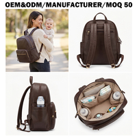 Hochwertiger Windelrucksack aus Synthetischem Mikrofaserleder Vielseitige Große Kapazität Mami-Tasche Private Label Kundenspezifische Bestellung Hersteller