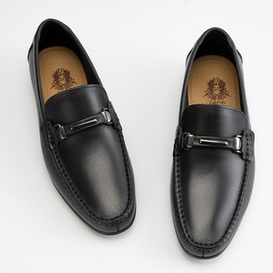 Mocassins pour hommes en cuir de vache noir, chaussures plates à enfiler, style business décontracté, taille 38-46 - Product Image 1