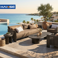 Ensemble de table et chaises de jardin en aluminium pour hôtel, villa moderne, resort, cour, patio, utilisation en parc, 4 places