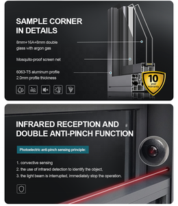 Ventana Elevadora Eléctrica Inteligente ZEKIN con Control Remoto, Ventana Automática de Aluminio con Doble Vidrio Templado, Mosquitera - Product Image 3
