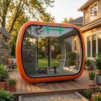 Maison capsule préfabriquée modulaire, structure en acier, forme ronde, écologique, matériaux de qualité, bureau mobile